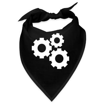 Zahnräder - Bandana - Schwarz - Vorne