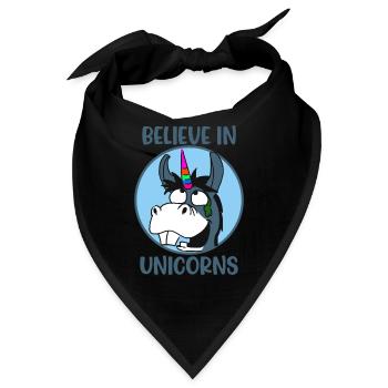 Glaube Einhorn Einhörner - Bandana - Schwarz - Vorne