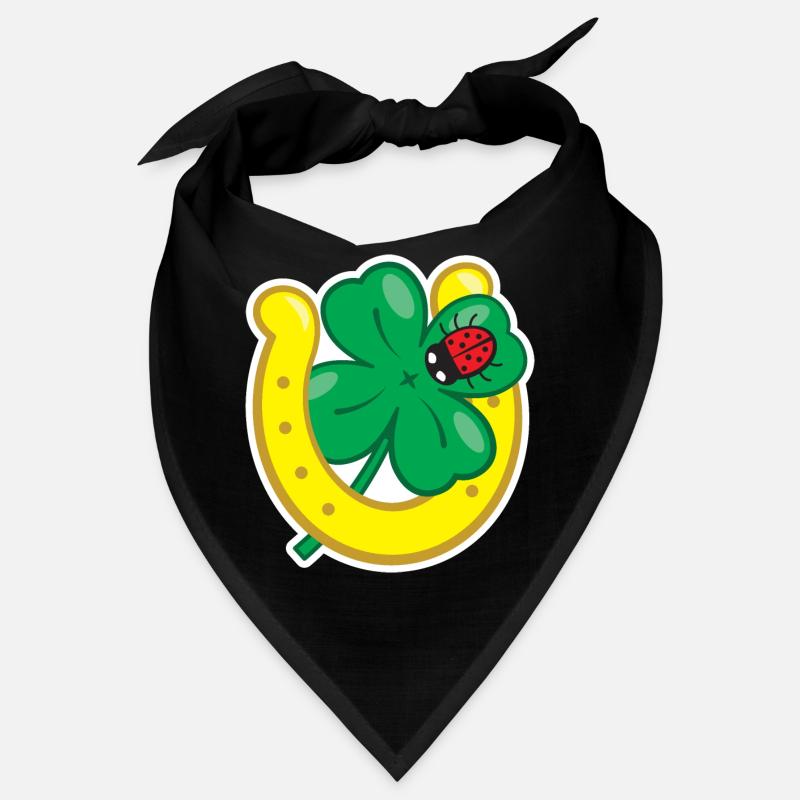 Lucky charm with cloverleaf horseshoe & ladybug Bandana