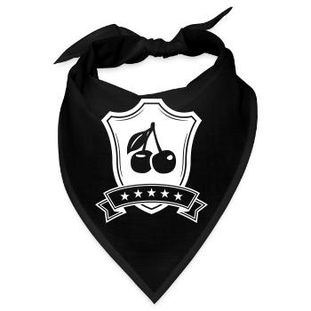 Kirschen schild - Bandana - Schwarz - Vorne