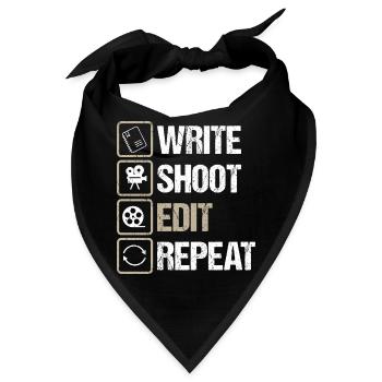 Filmmaker Write Shoot Edit Repeat Filme Macher - Bandana - Schwarz - Vorne
