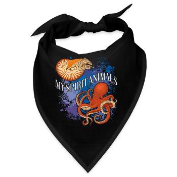 Nautilus und Oktopus sind meine Lieblingstiere - Bandana - Schwarz - Vorne