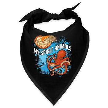 Nautilus und Oktopus sind meine Lieblingstiere - Bandana - Schwarz - Vorne