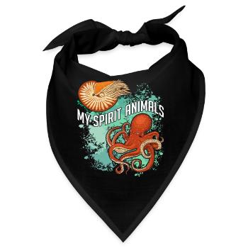 Oktopus und Nautilus sind meine Lieblingstiere - Bandana - Schwarz - Vorne