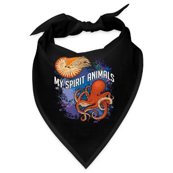 Nautilus und Oktopus sind meine Lieblingstiere - Bandana - Schwarz - Vorne