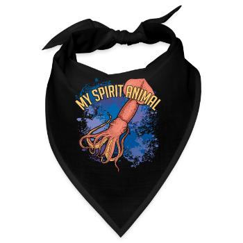 Kalmar Riesenkalmar auf Farbklecksen - Bandana - Schwarz - Vorne