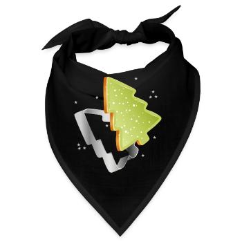 Tannenbaum Plätzchen mit grünen Zuckerguss - Bandana - Schwarz - Vorne