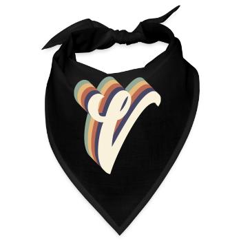 Buchstabe V - Bandana - Schwarz - Vorne