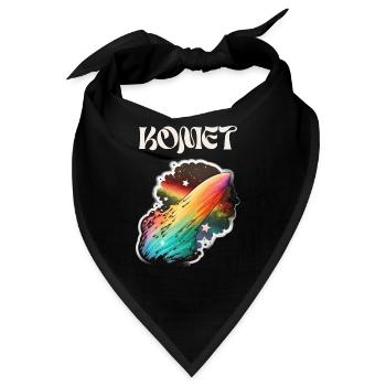 Kometensturm: Ein futuristisches Regenbogen Design - Bandana - Schwarz - Vorne