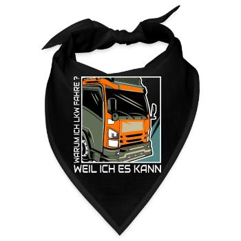 Kraftpaket Lastwagen Illustration Truckerfahrer - Bandana - Schwarz - Vorne