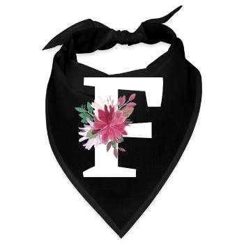 Buchstabe f blumig - Bandana - Schwarz - Vorne
