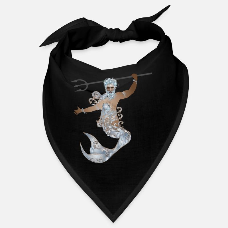 mysterious Aquarius with trident and fin Bandana
