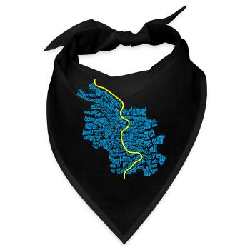Köln - 86 Veedel  - Bandana - Schwarz - Vorne