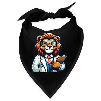 Cute Lion Scientist - Bandana - Schwarz - Vorne