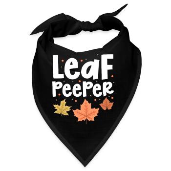 Leaf Peeper Peeping Autumn Fall Season Leaves - Bandana - Schwarz - Vorne