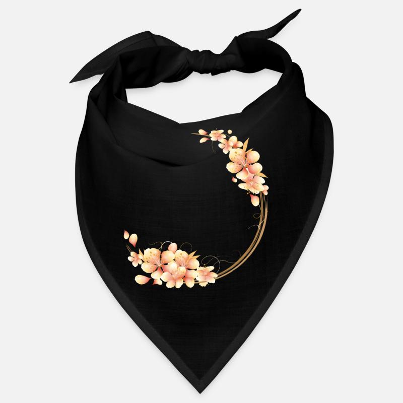 Couronne de fleurs de pêcher dans un ton pêche doux et velouté Bandana