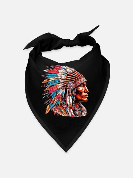 Amerikanisch Indianer Amerikanische Rote Haut - Bandana - Schwarz - Vorne