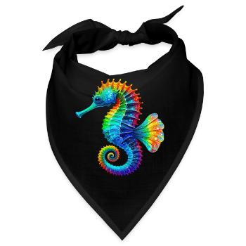 Seepferdchen - Bandana - Schwarz - Vorne