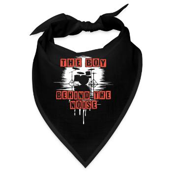 Drummer Boy Schlagzeuger Drumset Silhouette - Bandana - Schwarz - Vorne
