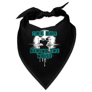 Drummer Boy Schlagzeuger Drumset Silhouette - Bandana - Schwarz - Vorne