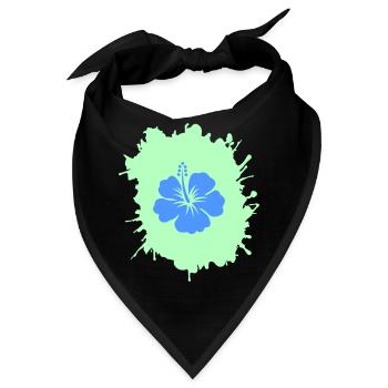 hibiskus klecks - Bandana - Schwarz - Vorne