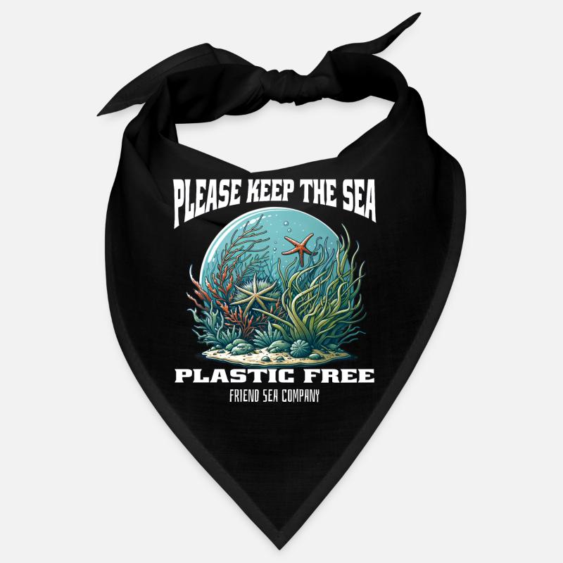 Plastik und Meer - Bandana - Schwarz