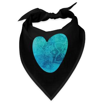 Yoga Herz Mandala Muster Meditation Liebe Fan om - Bandana - Schwarz - Vorne