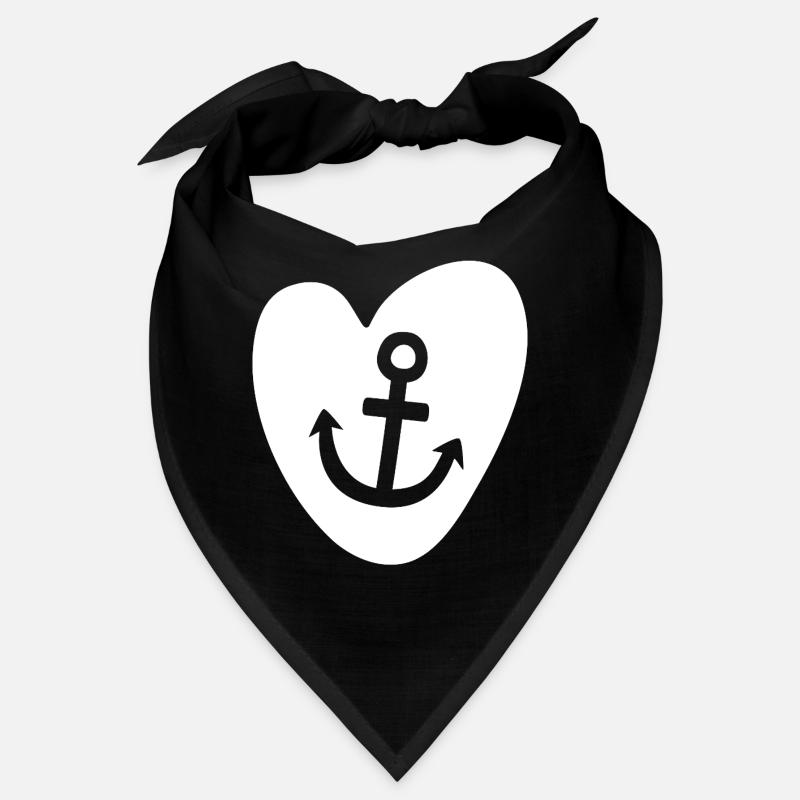 Herz Anker Hamburg Liebe Comic Seefahrer maritim - Bandana - Schwarz