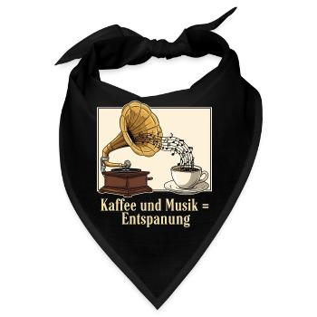 Kaffee und Musik = Entspannung - Bandana - Schwarz - Vorne