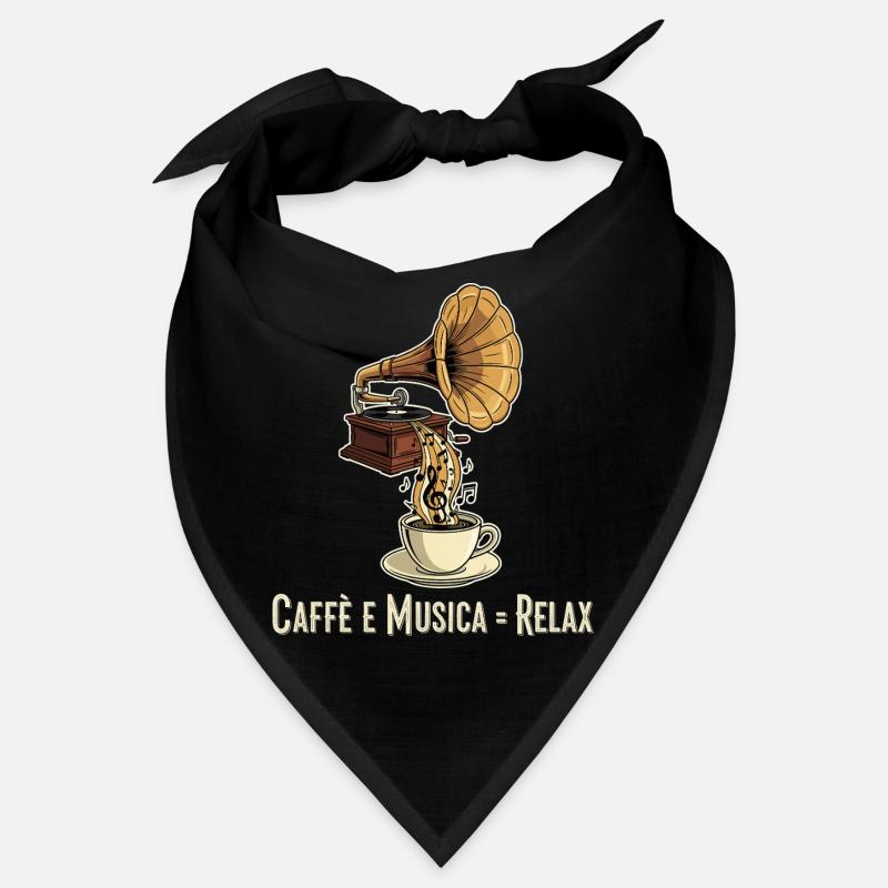 Caffè e Musica = Relax - Bandana - Schwarz