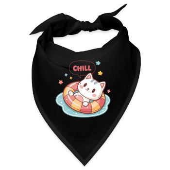 Chill-Katze in Pastell-Boje - Bandana - Schwarz - Vorne