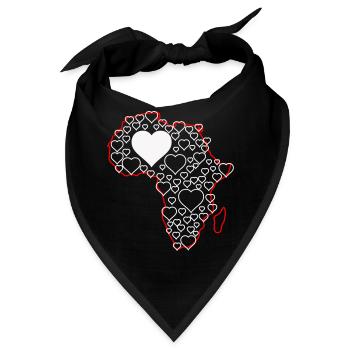 Afrika Herzmuster: Liebe Kontinente - Bandana - Schwarz - Vorne