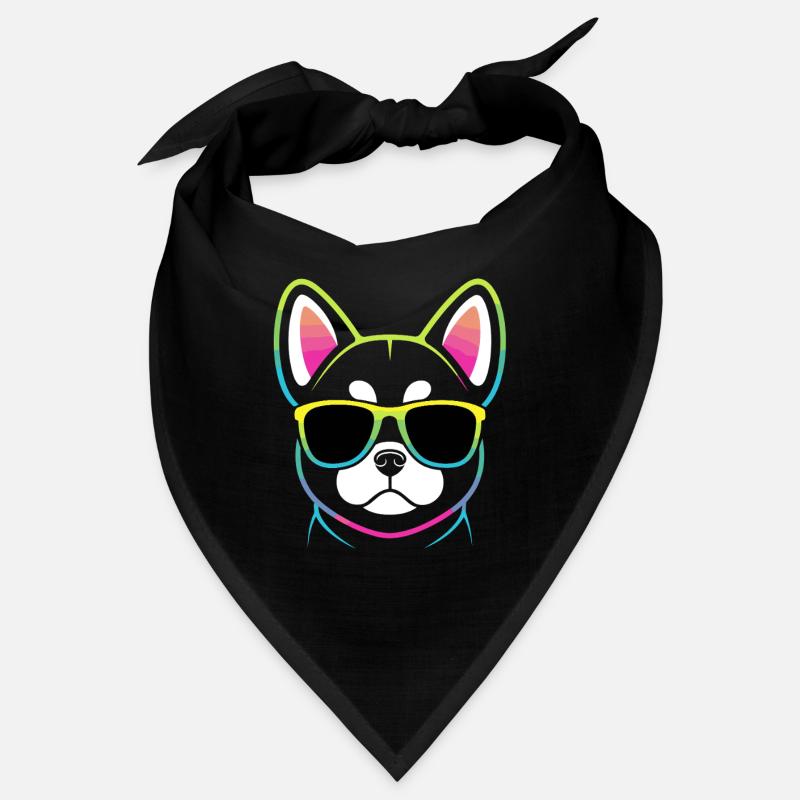 Rainbow Dog with Glasses Bandana