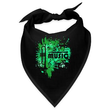 Grünes Trompete Splatter Musik - Bandana - Schwarz - Vorne