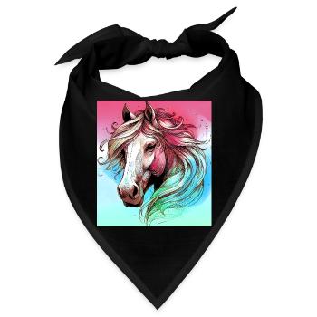 Pferd - Bandana - Schwarz - Vorne