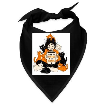 Katzenmama-Kaffee-Überleben - Bandana - Schwarz - Vorne
