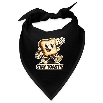 Stay Toasty Toast Mascot - Bandana - Schwarz - Vorne