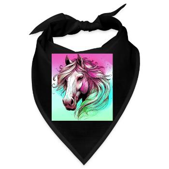 Pferd - Bandana - Schwarz - Vorne