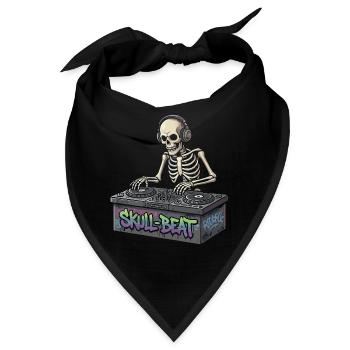 Skelettartiger DJ Skull Beat - Bandana - Schwarz - Vorne