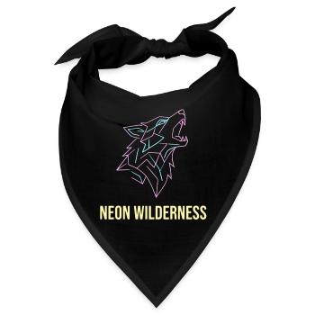 Wolf Neon Wilderness - Bandana - Schwarz - Vorne