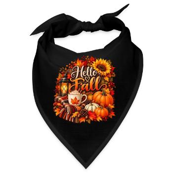Hallo Herbst-Gemütliche Ernteszene - Bandana - Schwarz - Vorne