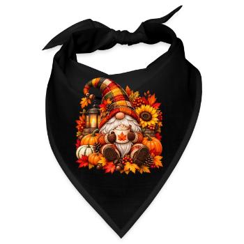 Herbst-Gnom-Cozy Cup-Szene - Bandana - Schwarz - Vorne