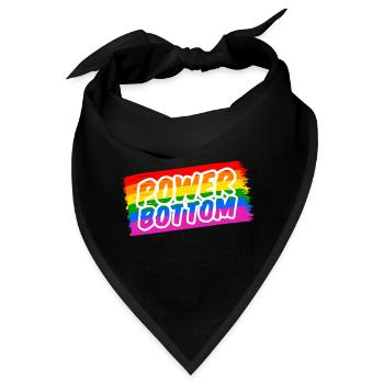 Gay Power Bottom Regenbogenfahne - Bandana - Schwarz - Vorne