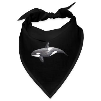 Orca – Meeresbewohner, Illustration, 2022 - Bandana - Schwarz - Vorne