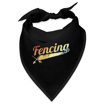 Fechten Vintage Look - Bandana - Schwarz - Vorne