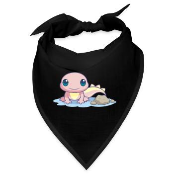 Kleiner rosa Salamander am Ufer - Bandana - Schwarz - Vorne