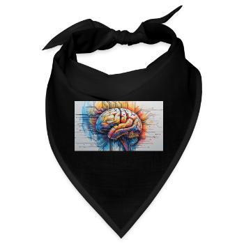 Künstlicher gehirnfarbener Schaltkreis - Bandana - Schwarz - Vorne
