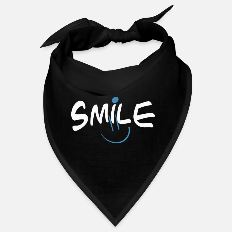 Fröhliches Smile mit Farbklecks - Bandana - Schwarz