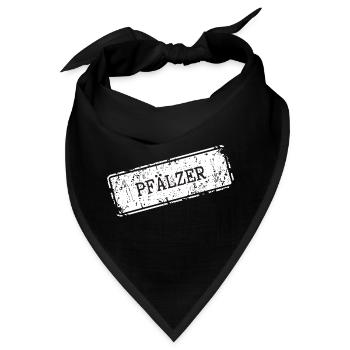 Pfälzer Schriftzug auf Vintage-Optik - Bandana - Schwarz - Vorne