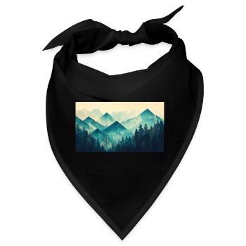 Wald Berge - Bandana - Schwarz - Vorne